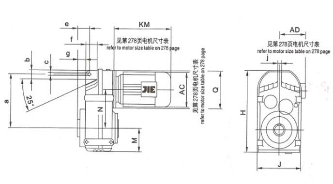 硬齿面减速机JRTF系列详细尺寸图